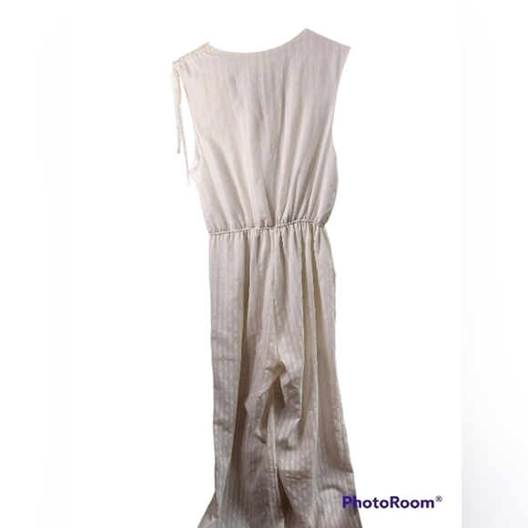 Andree by unit jumpsuit NWT cream and white striped Med - Picture 7 of 15